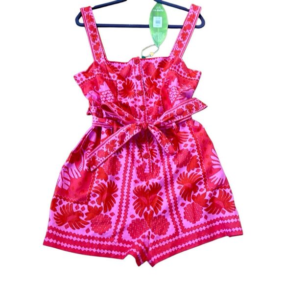 FARM Rio Red and Pink Floral Jumpsuit - Picture 3 of 14